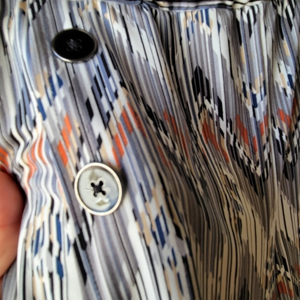 Robert Louis Ivory,Black White Orange Grey Wide Leg Pants, Small POCKETS - Picture 5 of 9